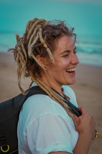 Portrait of a smiling person at beach