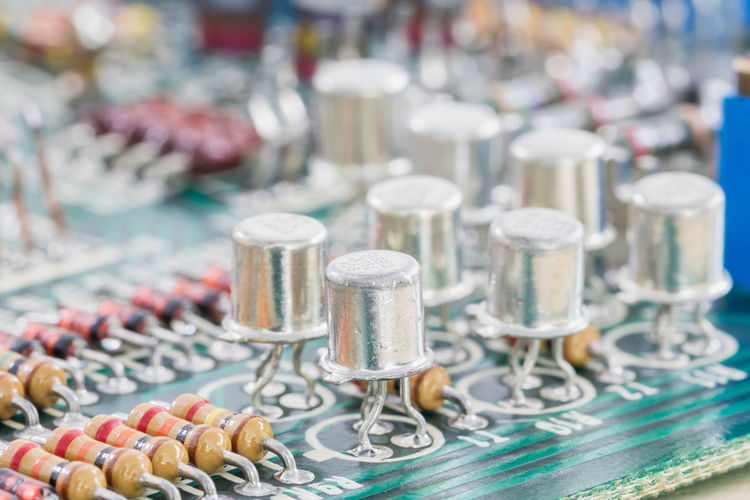 High angle view of buttons on table