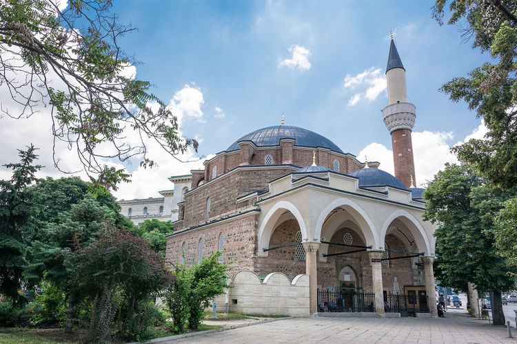 View of cathedral and buildings against sky