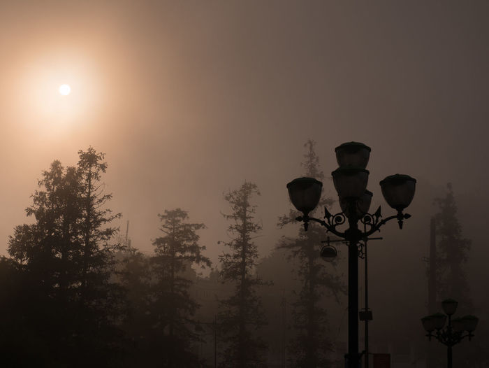 Street light against sky