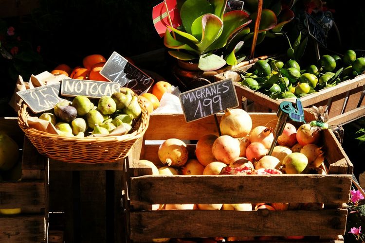 Fruits displayed at market