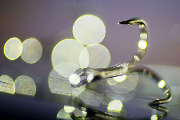 Fish hook and blurry bokeh