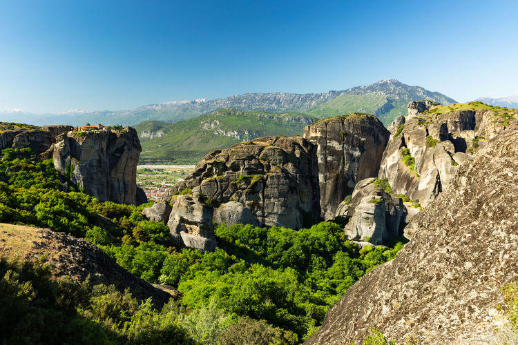 Panoramic view of landscape against clear sky