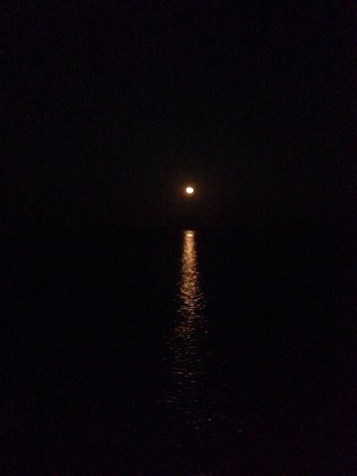 Scenic shot of moon in the dark