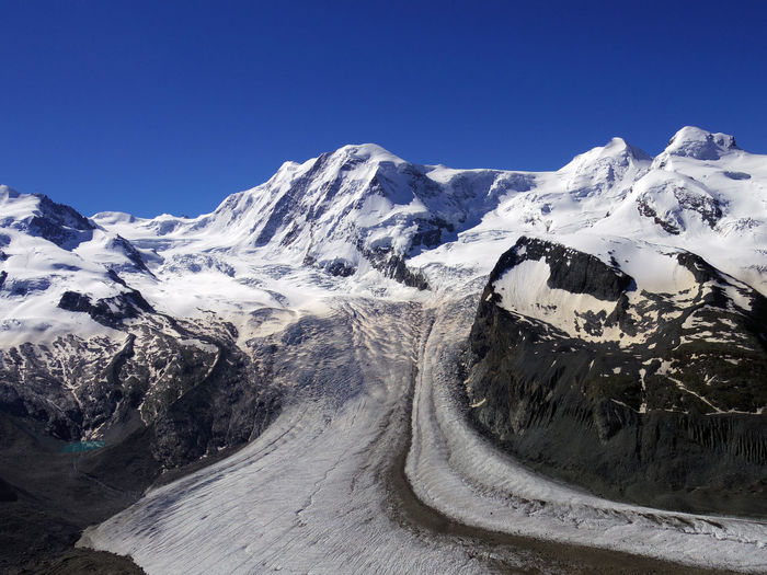 Gorner glacier valley glacier monte rosa massif zermatt valais, switzerland