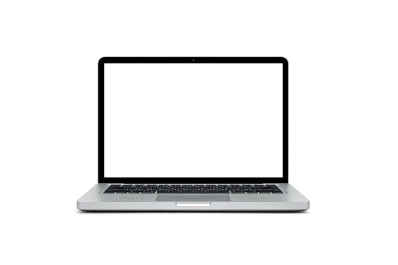 Close-up of laptop on white background