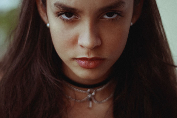 Close-up portrait of teenage girl