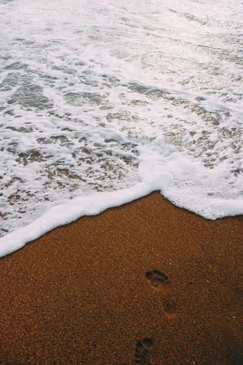 Close-up of waves on beach