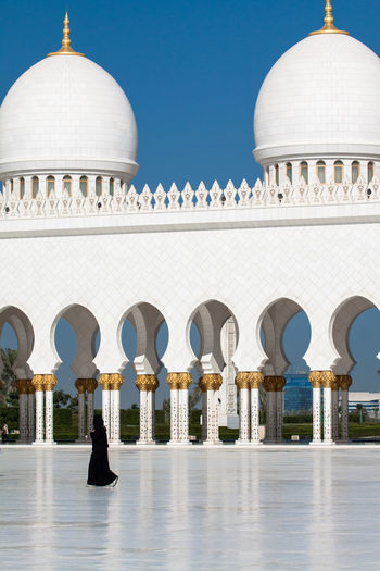 Low angle view of sheikh zayed mosque