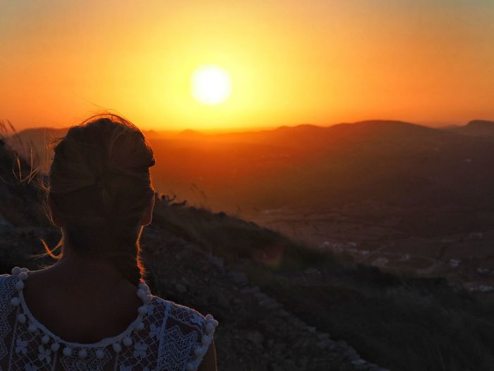 Scenic view of landscape at sunset