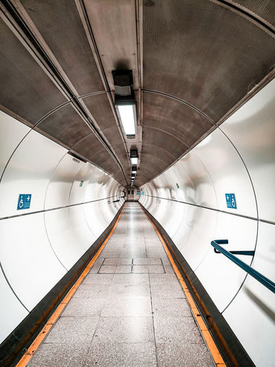 Interior of empty subway tunnel