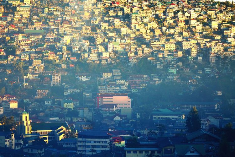 Cityscape during foggy weather