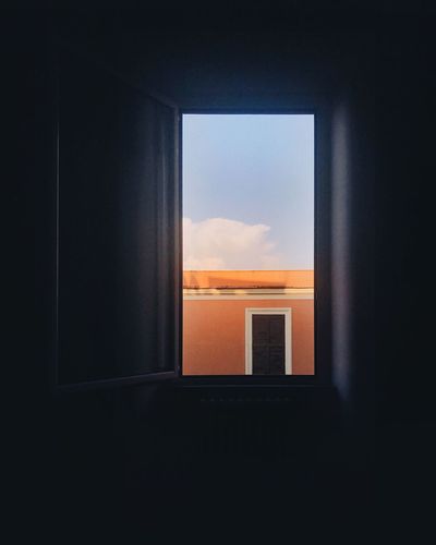 View of sky seen through window