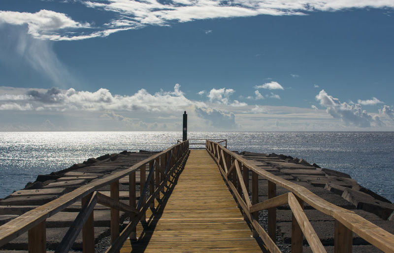 Pier over sea against sky