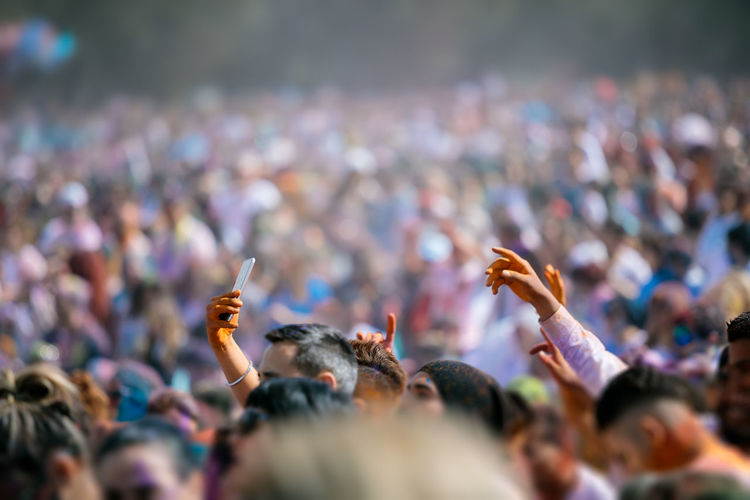 Crowd during holi