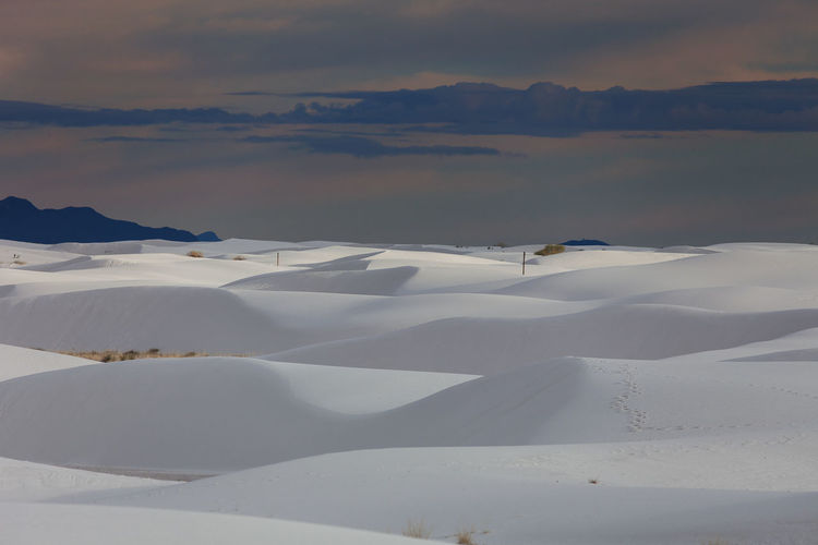 Idyllic shot of white sands national monument against sky during sunset