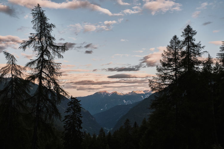 Scenic view of sunset over the mountains