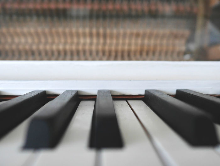 Extreme close-up of piano