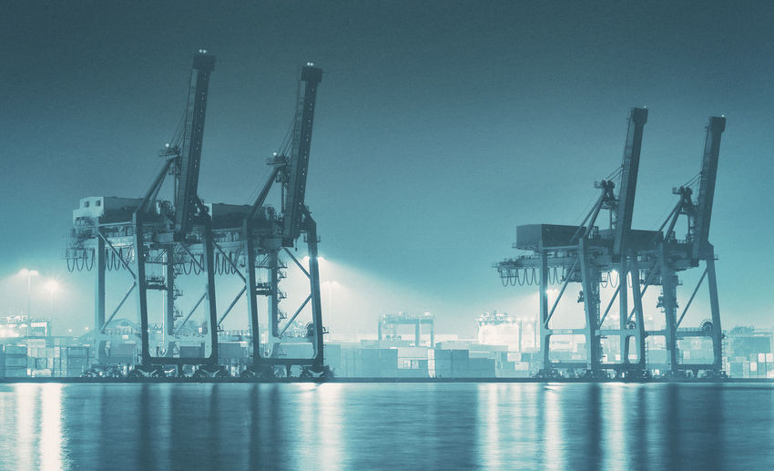 Cranes at commercial dock