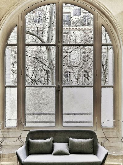 View of empty glass window
