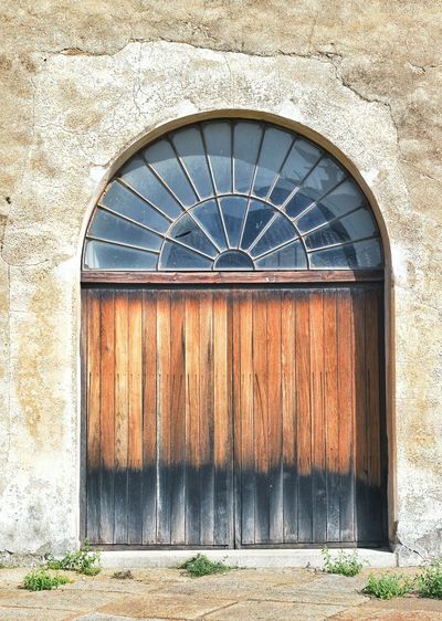 Closed wooden door