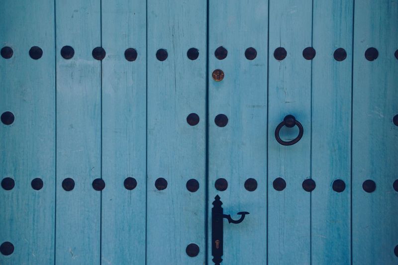 Blue wooden door