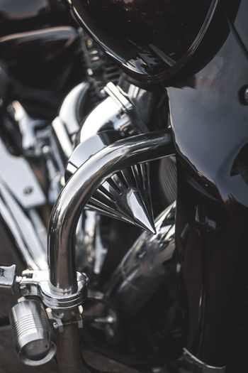 Close-up of vintage motorcycle