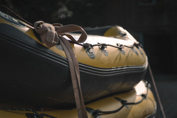 Close-up of yellow boat
