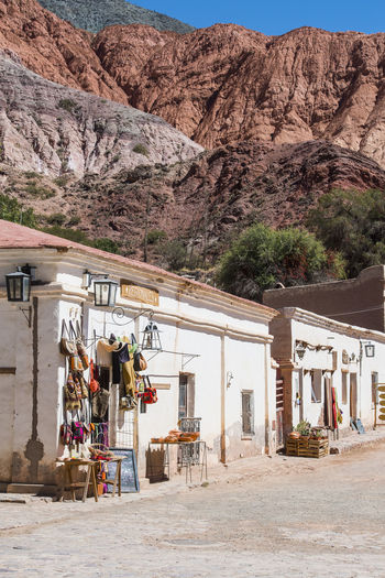 Small street in the village of purmamarca in argentina
