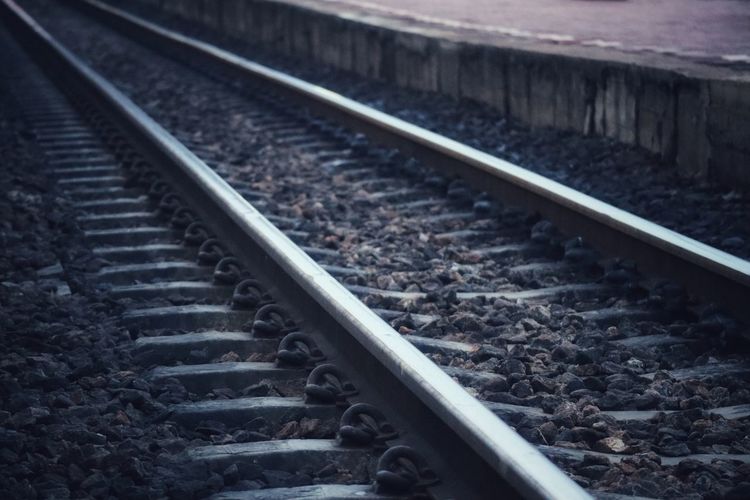 High angle view of railroad track
