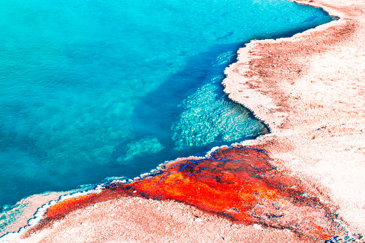 Colorful pattern of the turquoise spring, yellowstone national park