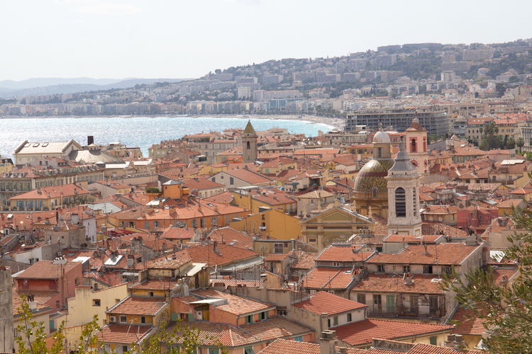 High angle view of cityscape