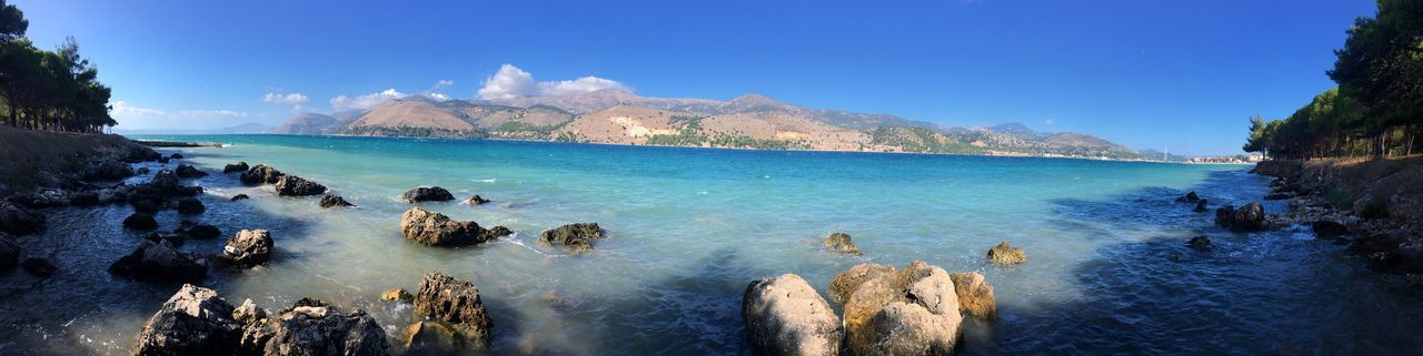 View of calm sea against clear sky
