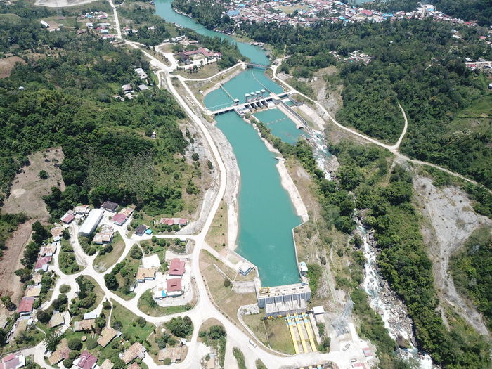 Aerial view of town