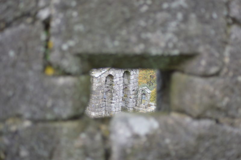 Close-up view of stone wall
