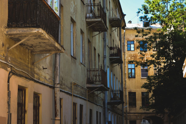 Low angle view of residential buildings