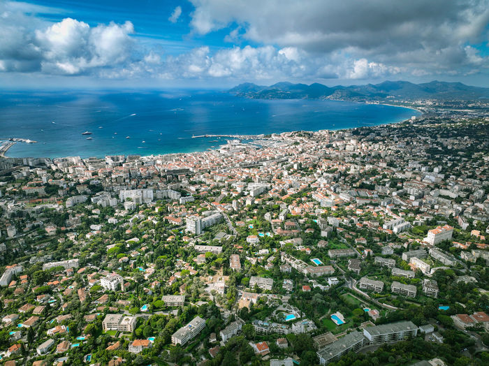 Cannes from drone areal view