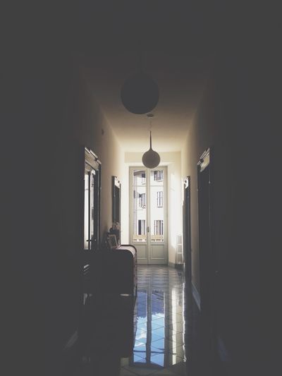 Empty corridor of building