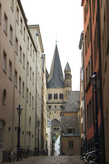 Street in town against sky