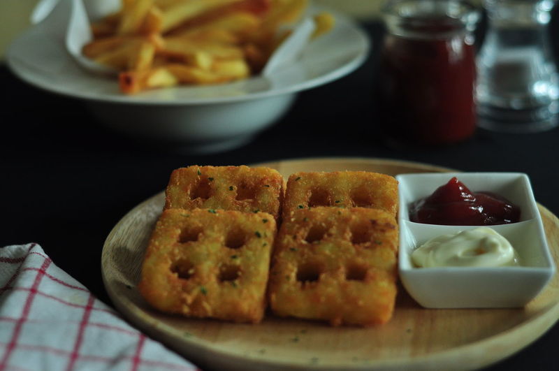 Close-up of breakfast served on table