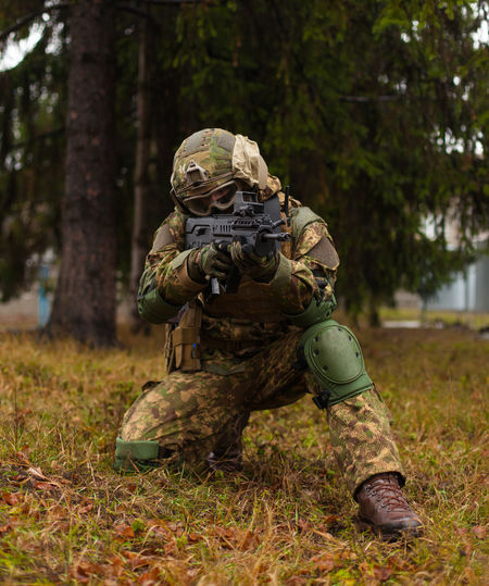 Ukraine soldier in full uniform