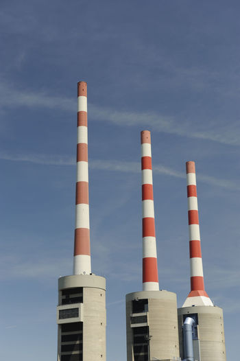 Industrial chimneys at power plant in germany