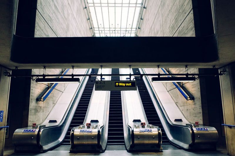 View of escalators