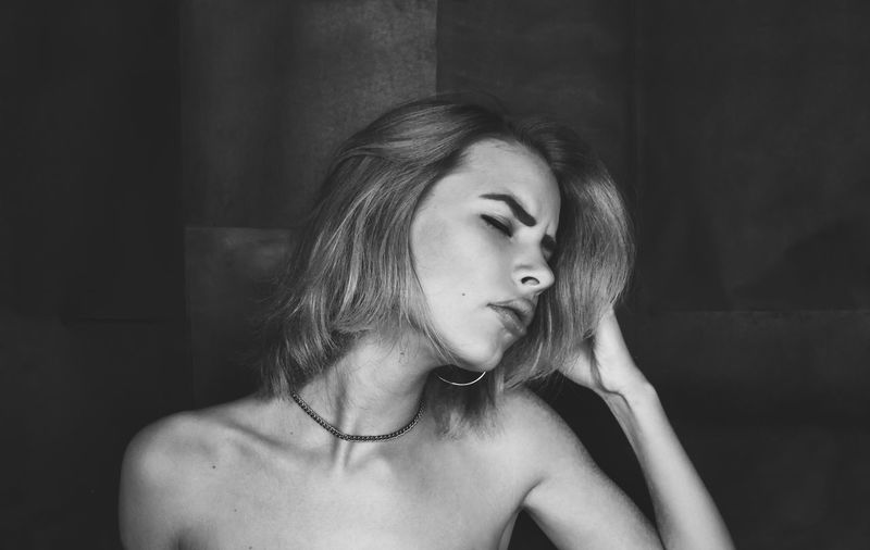 Close-up portrait of woman