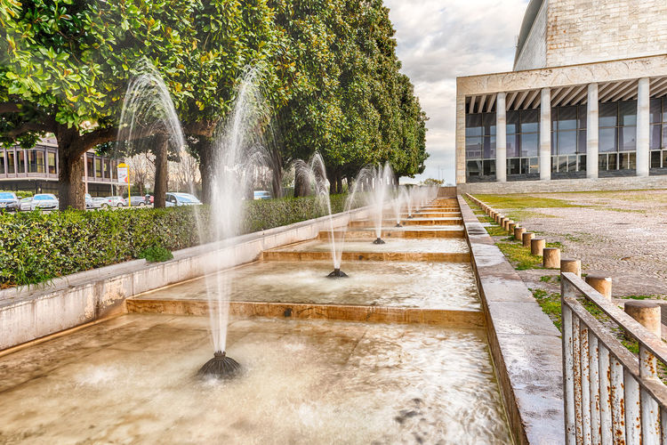 Fountain outside palazzo dei congressi
