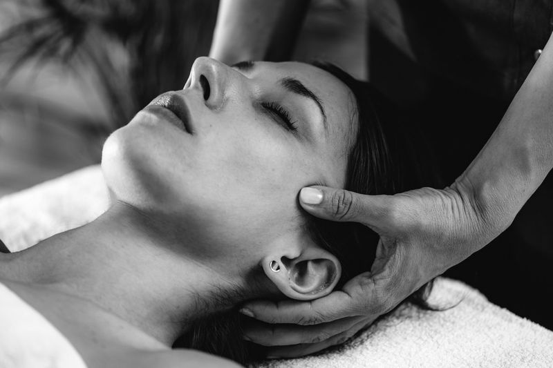 Craniosacral therapy or cst massage of womans head