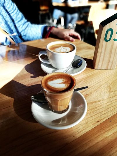 Coffee cup on table
