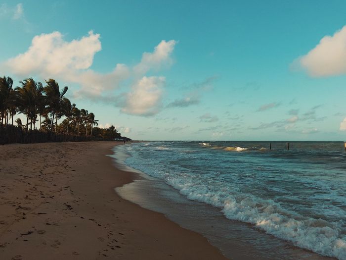 Scenic view of beach against sky