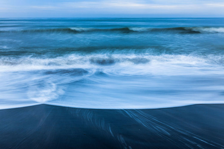 Blurred motion of sea waves