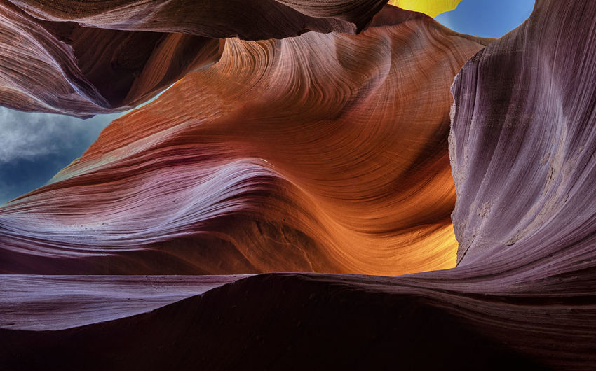 Rock formation as seen from below